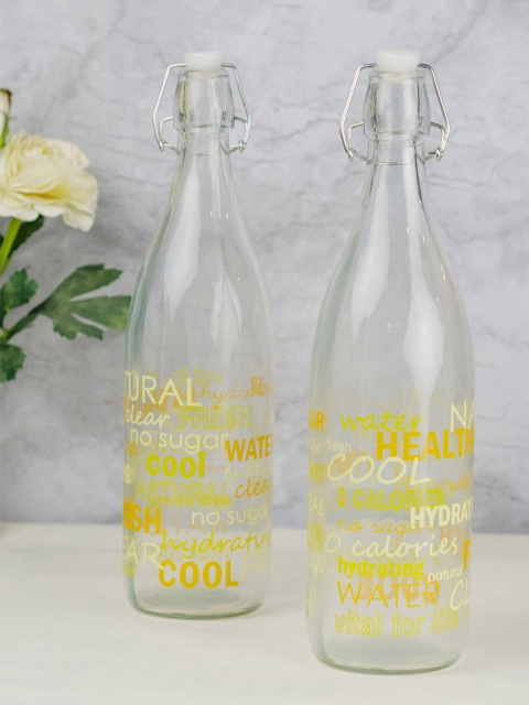 

GOODHOMES Set of 2 Transparent Water Bottles with Airtight Flip Swing Cap
