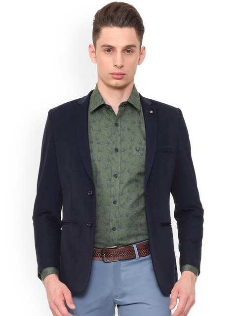 

Allen Solly Sport Men Navy Blue Solid Slim-Fit Single-Breasted Blazer