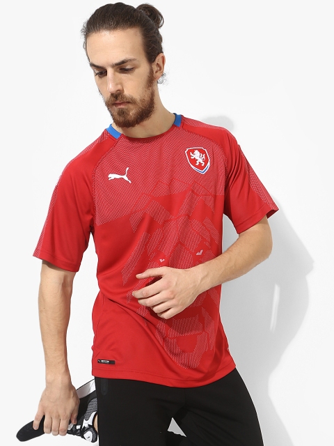

Puma Men Red Czech Republic Replica Printed Round Neck T-shirt