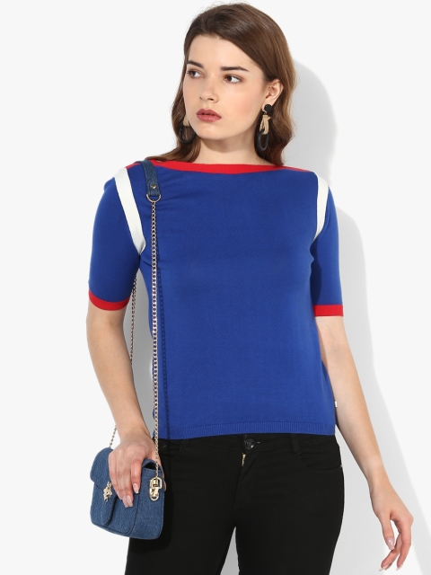 

Blue Solid Sweater, Multi