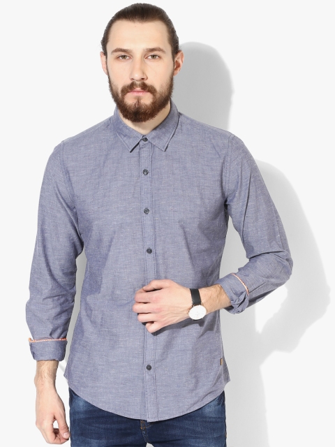 

Grey Solid Slim Fit Casual Shirt