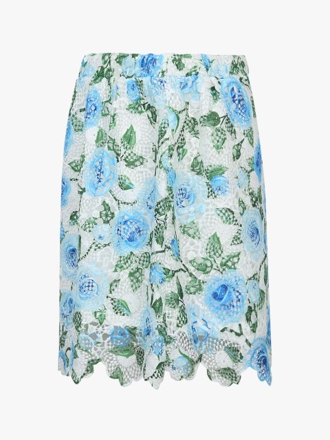 

United Colors of Benetton Girls Blue & White Self-Design A-line Pure Cotton Skirt