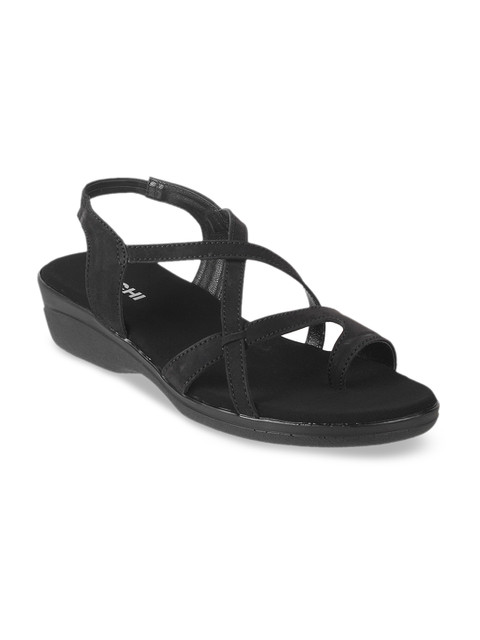 

Mochi Women Black Solid Sandals