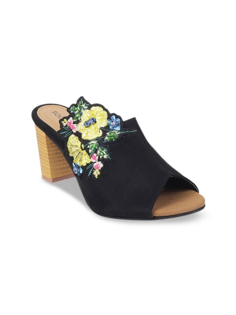 

SOLE HEAD Women Black Solid Sandals