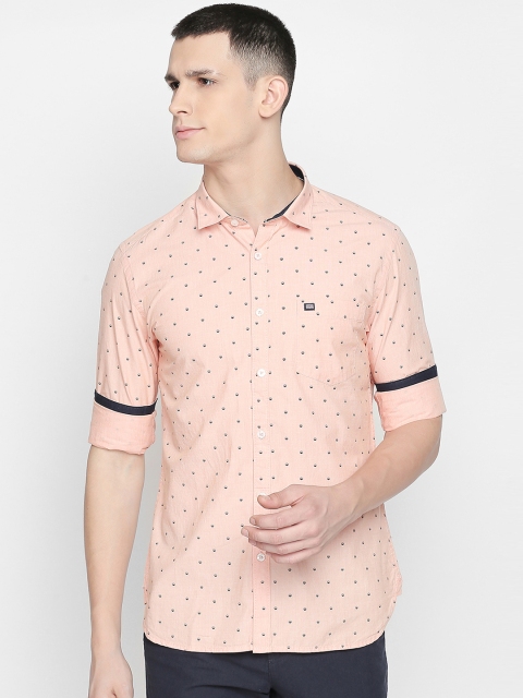 

BYFORD by Pantaloons Men Pink Slim Fit Printed Casual Shirt