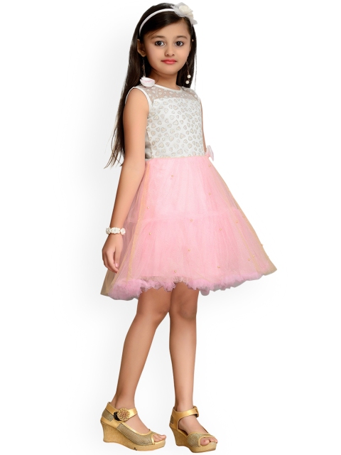 

Kidling Girls Pink Embellished Fit and Flare Dress