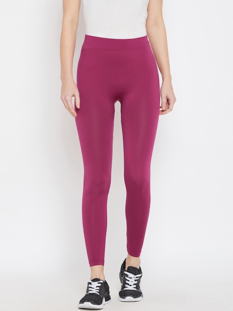 

C9 AIRWEAR Women Burgundy Solid Ankle-Length Leggings