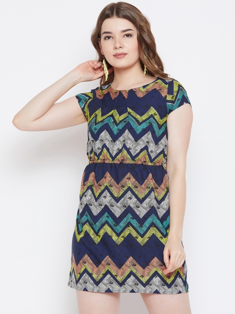 

AASK Women Multicoloured Printed Fit and Flare Dress, Multi