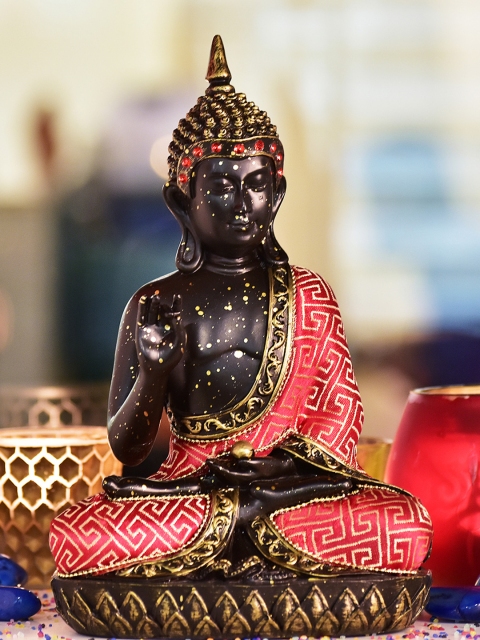 

Archies Black & Red Lord Buddha Showpiece