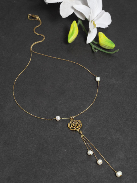 

SASSAFRAS Gold-Plated Metal Handcrafted Necklace