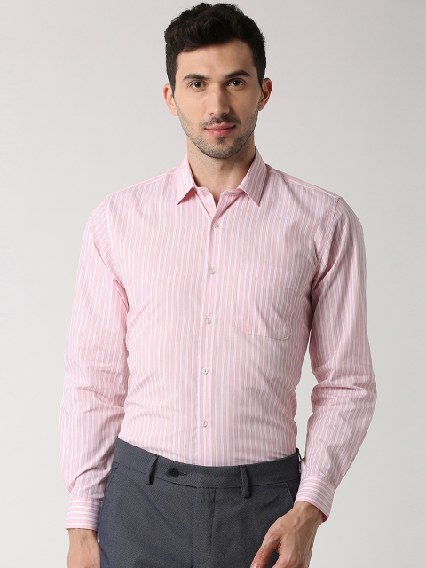 

Peter England Men Pink Regular Fit Striped Formal Shirt
