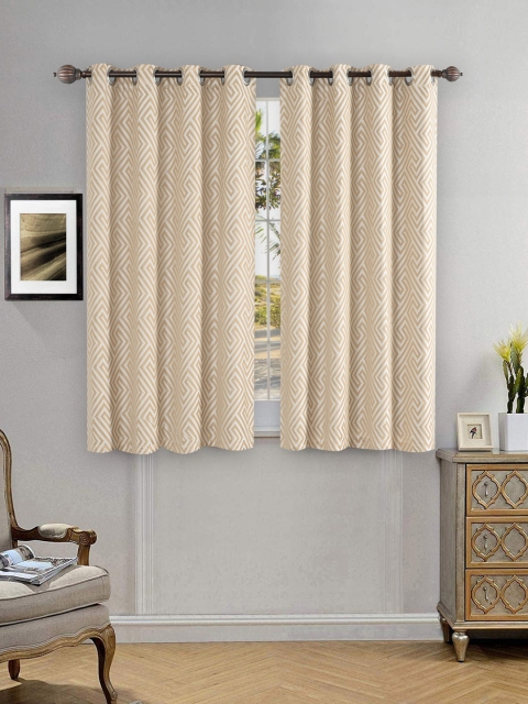 

Deco Window Beige & Brown Set of 2 Window Curtains