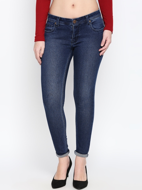 

High Star Women Navy Blue Slim Fit Mid-Rise Clean Look Stretchable Jeans