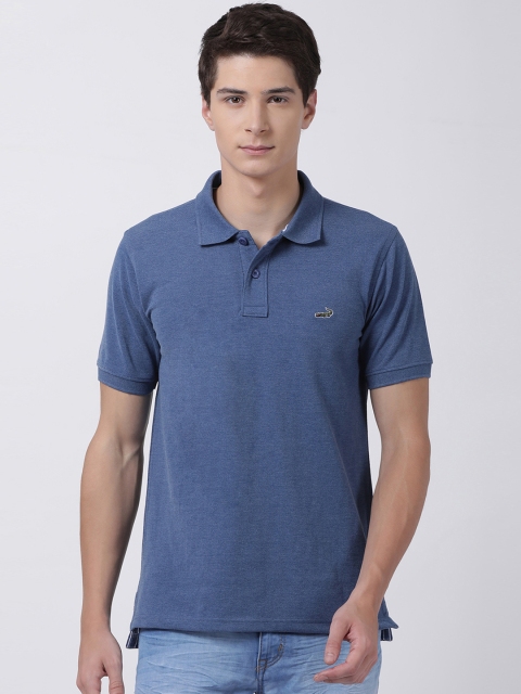 

Crocodile Men Blue Solid Polo Collar T-shirt
