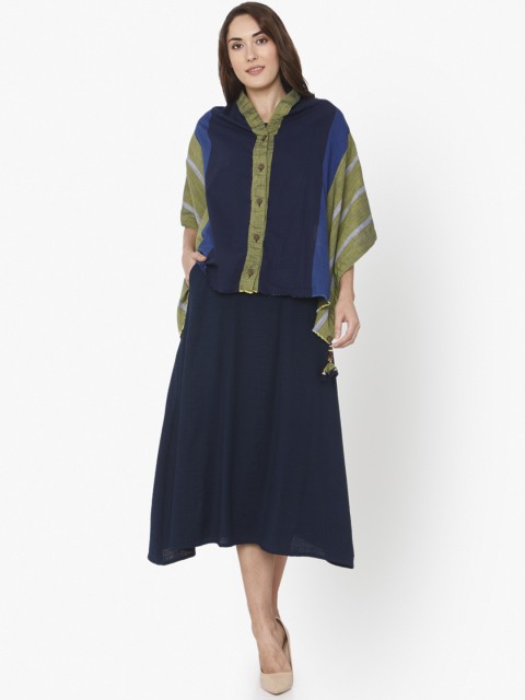 

RAISIN Women Blue Solid Sheath Dress