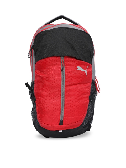 

Puma Unisex Red & Black Colourblocked Backpack