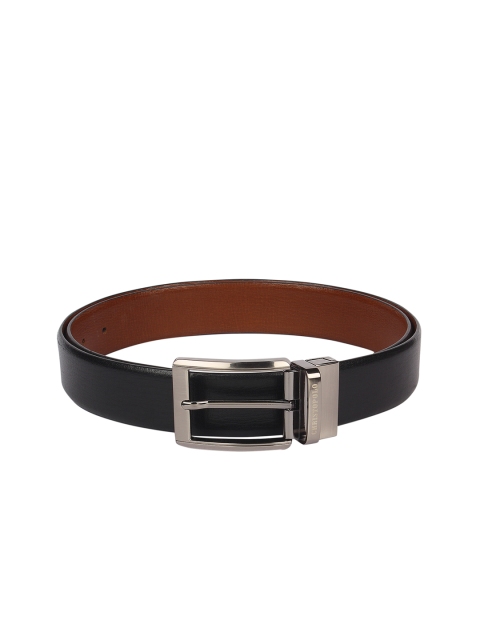 

CHRISTOPOLO Men Black & Tan Brown Solid Reversible Genuine Leather Belt