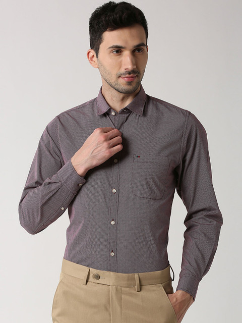 

Peter England Casuals Men Maroon Slim Fit Printed Formal Shirt