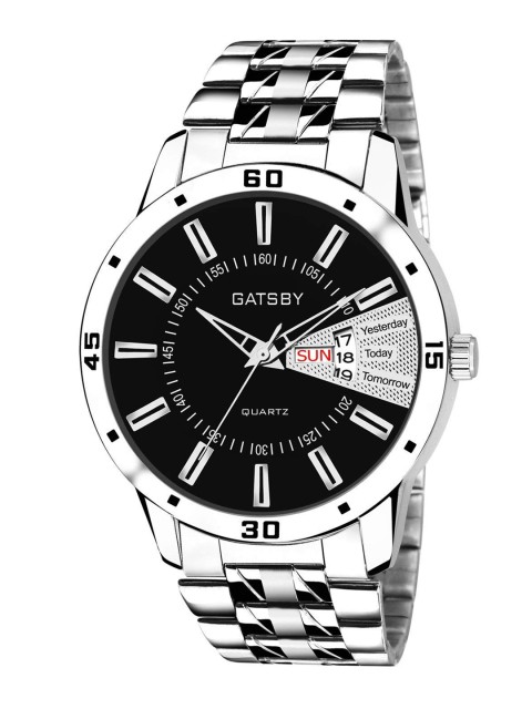 

Gatsby Men Silver-Toned & Black Analogue Watch GTG081