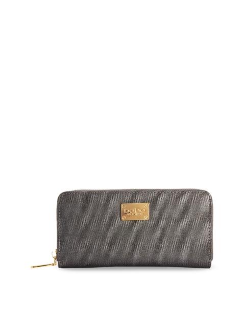 

bebe Women Grey Textured Zip Around Wallet