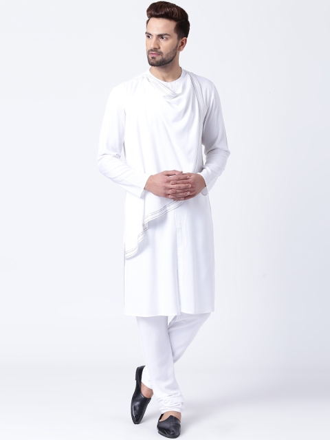 

I Know Men White Solid Straight Kurta