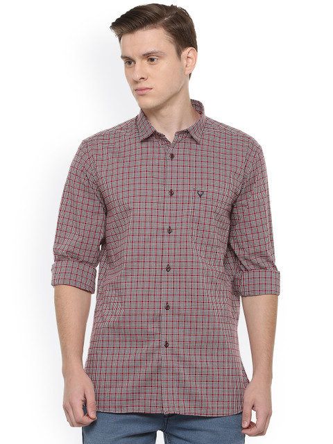 

Allen Solly Men Red & White Slim Fit Checked Casual Shirt