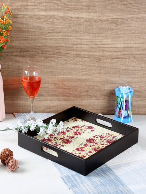 

Reinvention Factory Multicoloured Printed Square Serving Tray, Black