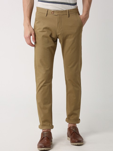 

Peter England Casuals Men Brown Slim Fit Solid Regular Trousers