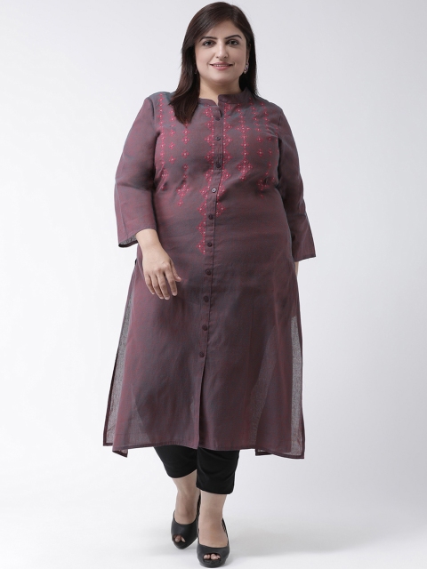 

Kira Plus Women Pink Embroidered Straight Kurta