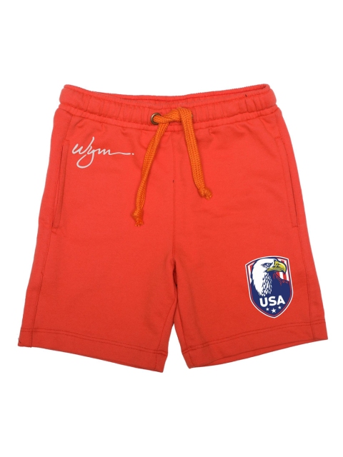 

Wear Your Mind Boys Orange Printed Regular Fit Regular Shorts