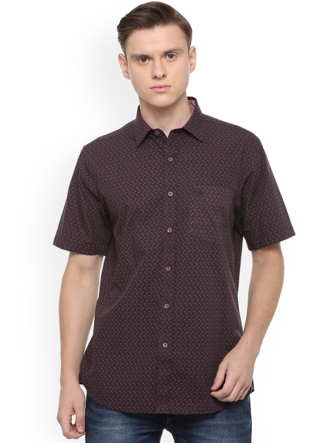 

Allen Solly Men Black & Red Regular Fit Printed Casual Shirt