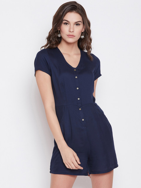 

Nun Women Navy Blue Solid Romper