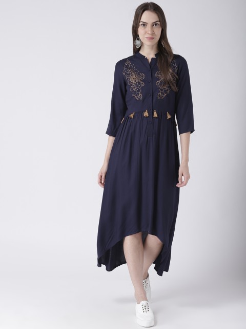 

DODO & MOA Women Navy Blue Printed Fit and Flare Dress