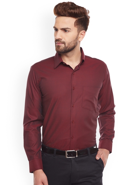 

Hancock Men Maroon Slim Fit Solid Formal Shirt