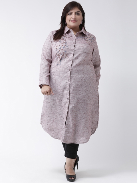 

Kira Plus Women Pink Embroidered Straight Kurta
