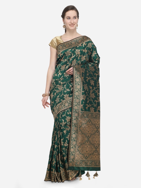 

Pisara Green & Beige Silk Cotton Woven Design Banarasi Saree