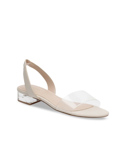 

ALDO Women Beige & Transparent Solid Heels