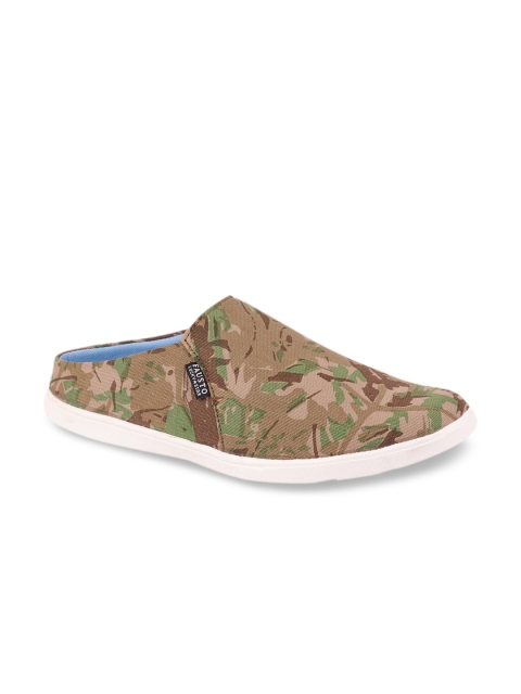 

FAUSTO Men Olive Brown Slip-On Sneakers