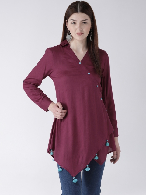 

DODO & MOA Women Maroon Solid Tunic