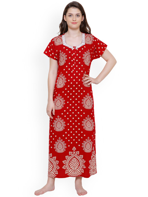 

Secret Wish Red Printed Nightdress NT-E130-652