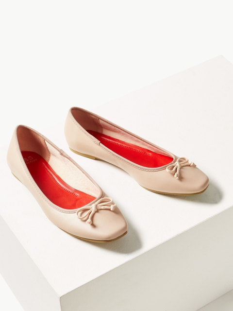

Marks & Spencer Women Nude-Coloured Solid Suede Ballerinas