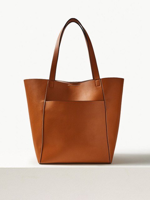 

Marks & Spencer Tan Brown Solid Tote Bag