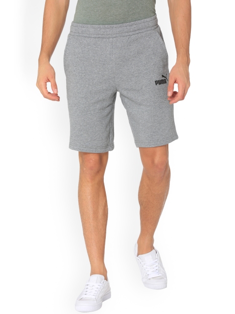 

Puma Men Grey Solid Slime Fit ESS+ Sports Shorts