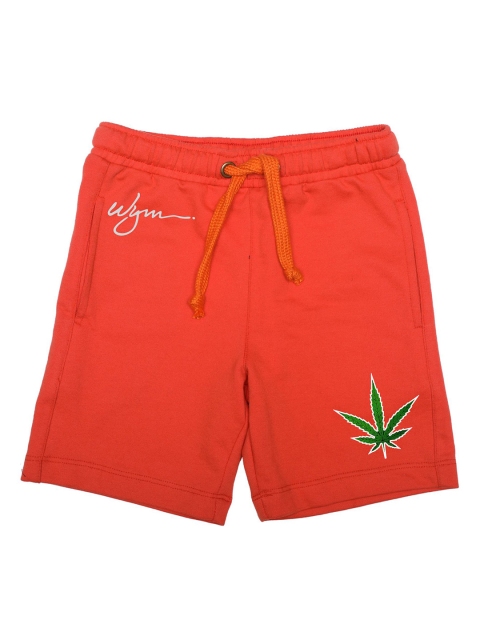 

Wear Your Mind Boys Orange Printed Regular Fit Regular Shorts