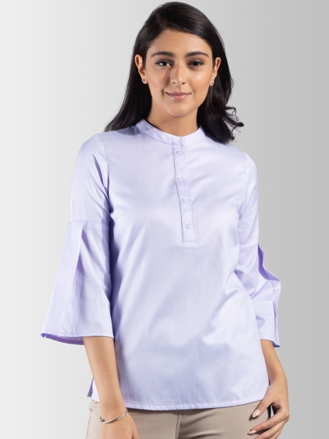 

FableStreet Women Lavender Solid Shirt Style Top