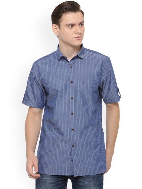 Allen Solly Men Blue Regular Fit Striped Casual Shirt
