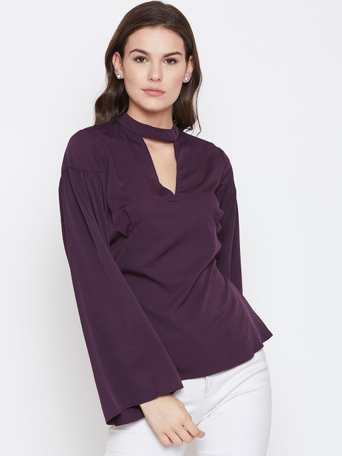 

Nun Women Purple Solid A-Line Top