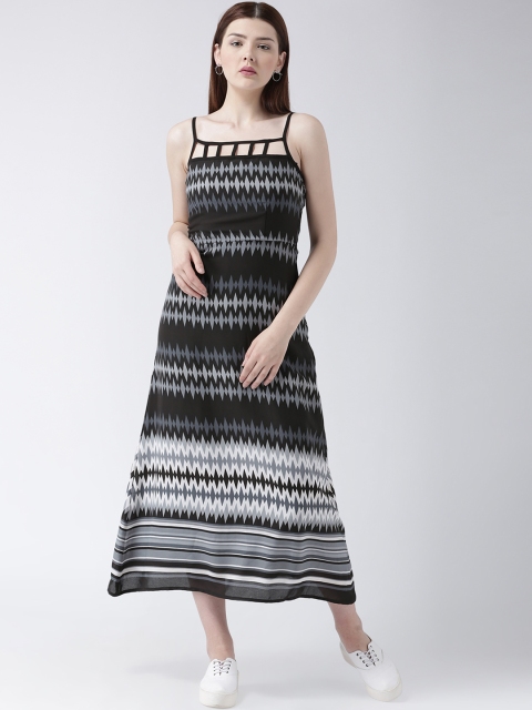 

DODO & MOA Women Black Printed Fit and Flare Dress