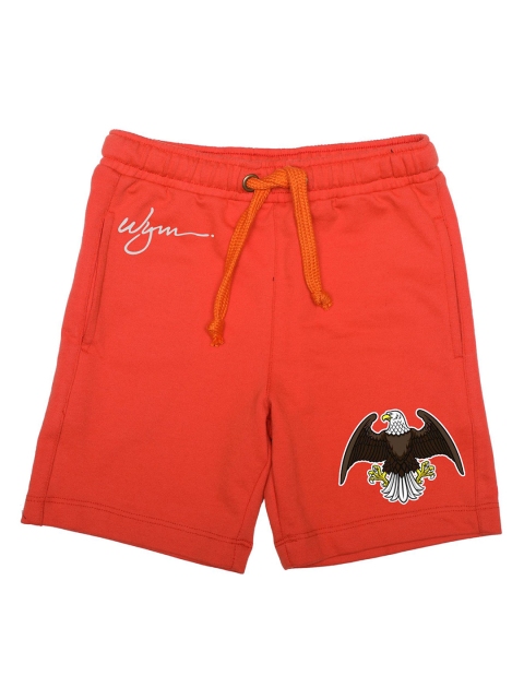 

Wear Your Mind Boys Orange Printed Regular Fit Regular Shorts