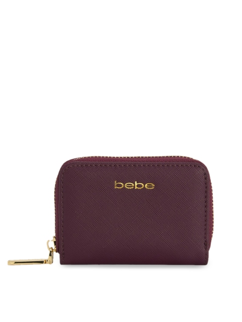 

bebe Women Burgundy Textured Card Holder